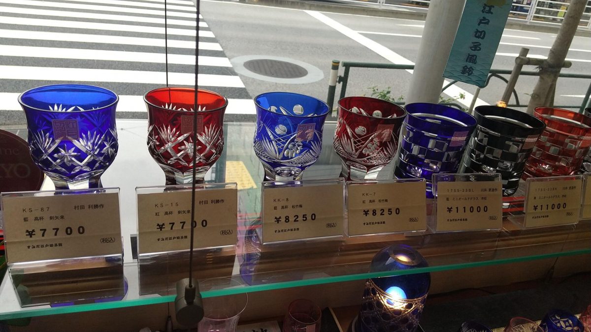 Edokirikokan glass　display
